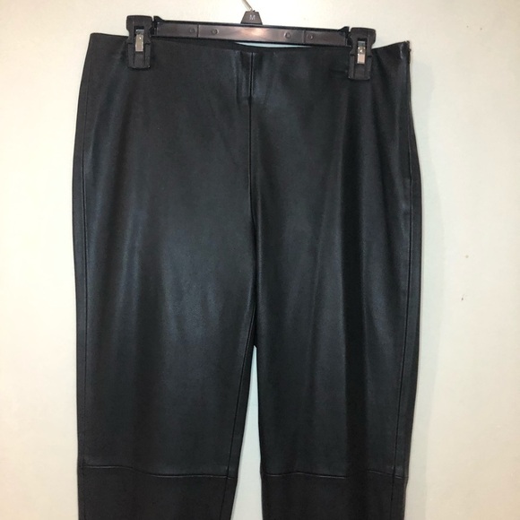 Zara Basic Black Leather Pants Size Large - Picture 2 of 11